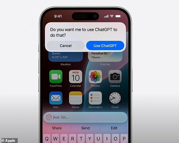 iOS 18 users will be prompted before sending questions to ChatGPT, along with any documents or images, and Siri will then present the answer